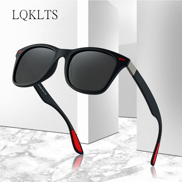 

lqklts 2019 new classic polarized sunglasses men women driving square frame sun glasses male goggle uv400 gafas de sol sunglass, White;black