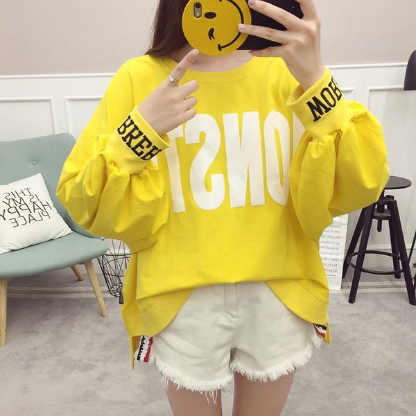 new casual spring autumn women's clothing harajuku asymmetrical yellow hoodies letter bf female pullover losoe sweatshirts, Black
new casual spring autumn women's clothing harajuku asymmetrical yellow hoodies letter bf female pullover losoe sweatshirts, Black