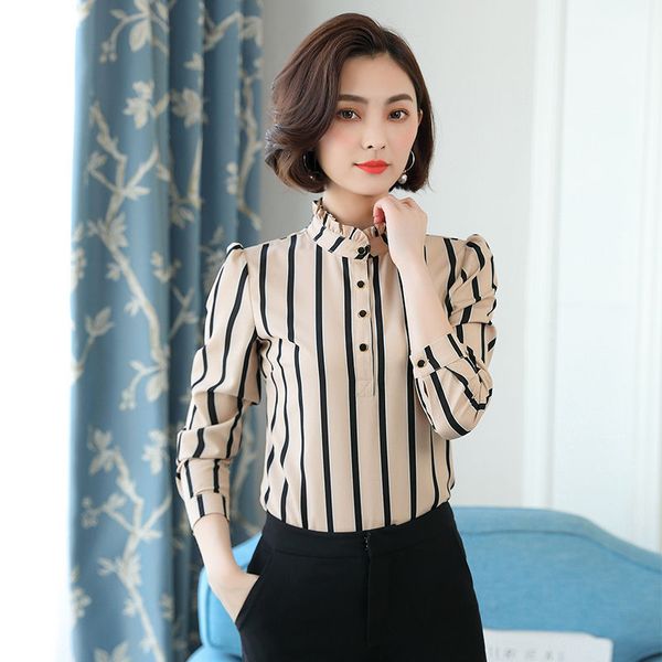 women blouses 2020 spring fashion long sleeve stand collar chiffon blouse shirt office lady plus size 3xl blusas femininas, White
women blouses 2020 spring fashion long sleeve stand collar chiffon blouse shirt office lady plus size 3xl blusas femininas, White