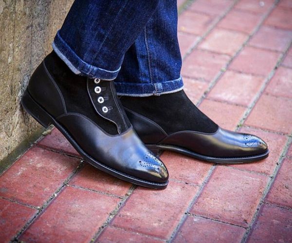 men handmade boots new men's leather and suede shoes male vintage motorcycle ankle boots party dress boots, Black
men handmade boots new men's leather and suede shoes male vintage motorcycle ankle boots party dress boots, Black