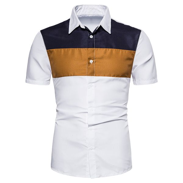 men's casual shirts shirt for man stitching color short sleeve blouse male party dress loose summer arrival 2021 yellow, White;black
men's casual shirts shirt for man stitching color short sleeve blouse male party dress loose summer arrival 2021 yellow, White;black