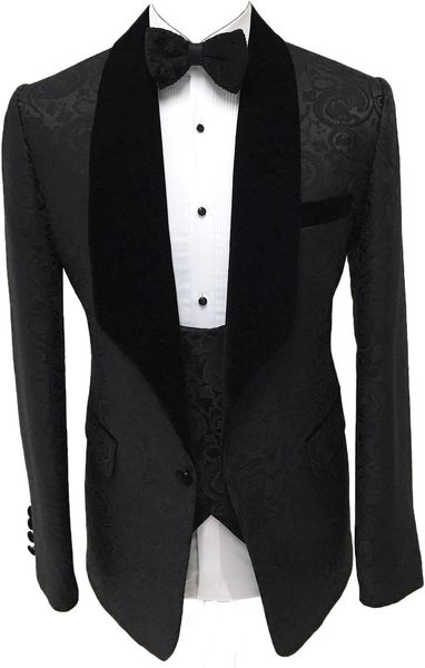 classic jacquard shawl lapel wedding tuxedos slim fit suits for men groomsmen suit prom formal suits (jacket+pants+vest+tie) 820, Black;gray
classic jacquard shawl lapel wedding tuxedos slim fit suits for men groomsmen suit prom formal suits (jacket+pants+vest+tie) 820, Black;gray