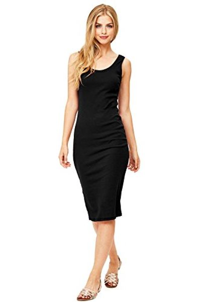 ambiance women's juniors long midi length tank dress, Black;gray