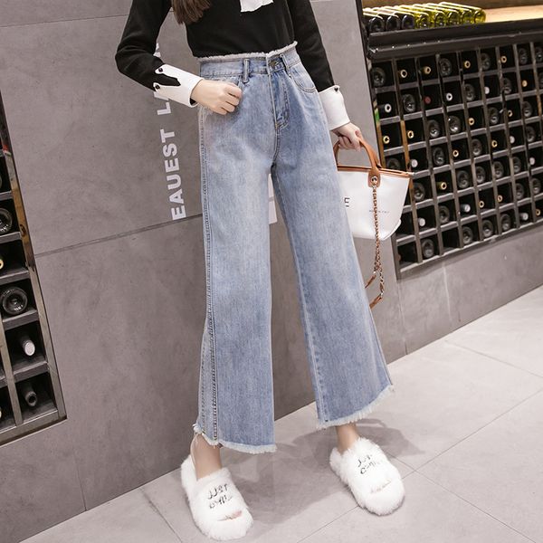 p shoot small video wide-leg jeans women's 2019 new style korean-style thin eight high-waist ankle-length straight-cut, Blue;black
p shoot small video wide-leg jeans women's 2019 new style korean-style thin eight high-waist ankle-length straight-cut, Blue;black