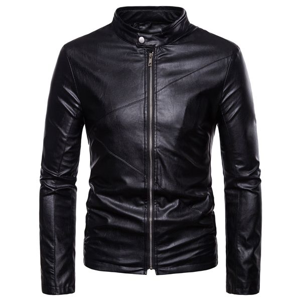 2018 winter men's pu jacket coat classic leather motorcycle leather jacket leisure clothing plus sizem-xxl stand collar, Black
2018 winter men's pu jacket coat classic leather motorcycle leather jacket leisure clothing plus sizem-xxl stand collar, Black