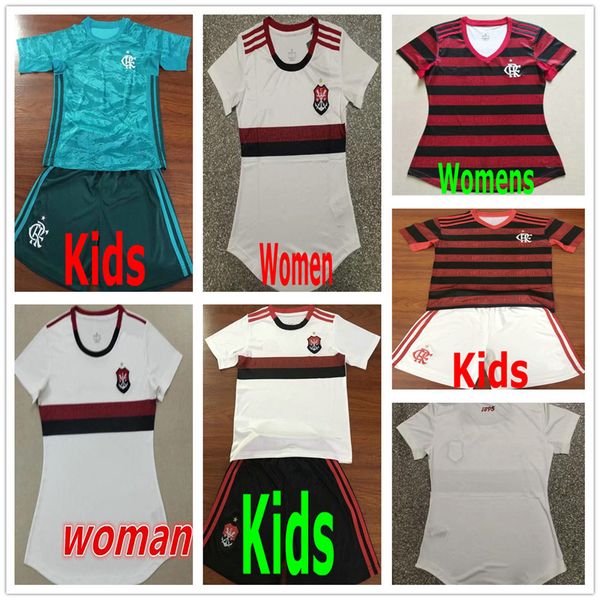 2019 2020flamengo soccer jerseys guerrero diego ederson custom flemish rj custom home away red white uniform woman kids youth football shirt