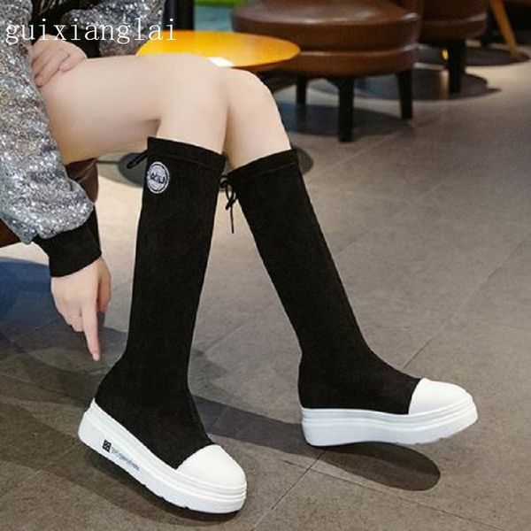 long boots women's thick-soled cakes slim stretch boots 2019 spring and autumn new wild increase in the knights women, Black
long boots women's thick-soled cakes slim stretch boots 2019 spring and autumn new wild increase in the knights women, Black