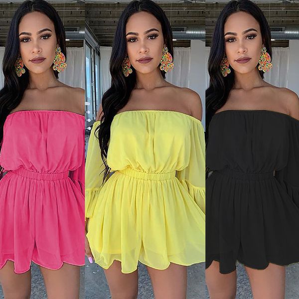 fashion solid color one-shoulder wrapped chest lotus leaf sleeves waist short dress slash neck women's casual dresses beach skirts, Black;gray
fashion solid color one-shoulder wrapped chest lotus leaf sleeves waist short dress slash neck women's casual dresses beach skirts, Black;gray
