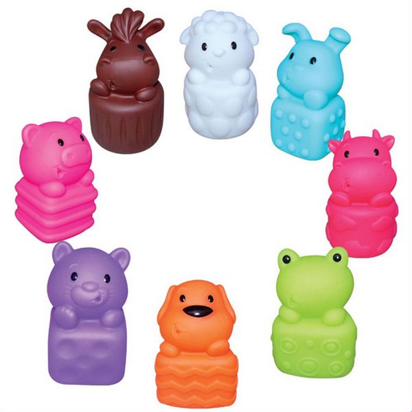 New Cute 8pcs Baby Bath Toys Squeaky Rubber Animal Floating Water Children Kids Toy Lovely Gifts