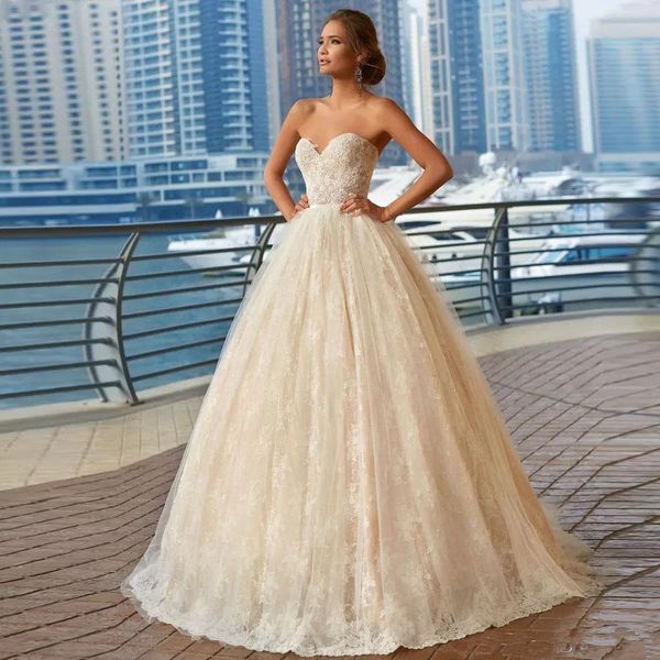 wedding dresses champagne train off shoulder middle east full lace plus size bridal gowns, White