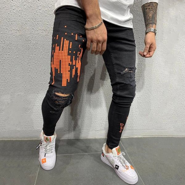 us size men streetwear digitally printed knee ripped skinny jeans distressed destroyed printed hip-hop biker joggers denim pants, Blue
us size men streetwear digitally printed knee ripped skinny jeans distressed destroyed printed hip-hop biker joggers denim pants, Blue