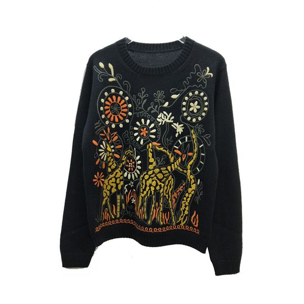 new wool blended round neck long sleeve embroidery abstract dynamic figure forest pattern in the spring of 2020 sweaters, Black;white
new wool blended round neck long sleeve embroidery abstract dynamic figure forest pattern in the spring of 2020 sweaters, Black;white