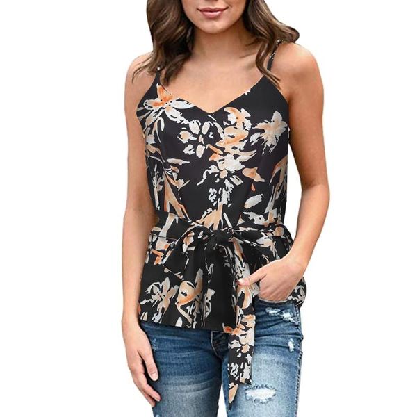 2020 new women's summer sleeveless floral print shirt polyester v neck strappy tank casual shirts#p40, White
2020 new women's summer sleeveless floral print shirt polyester v neck strappy tank casual shirts#p40, White