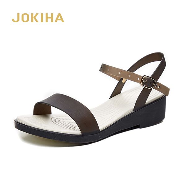 2020 summer sandals women wedges jelly sandals ankle wrap med heels woman sandal plastic shoes, Black
2020 summer sandals women wedges jelly sandals ankle wrap med heels woman sandal plastic shoes, Black