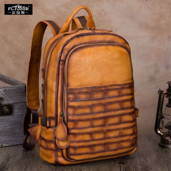 vintage new man or women bag handmade first layer cow leather backpack large capacity notebook bag travel leisure backpack
vintage new man or women bag handmade first layer cow leather backpack large capacity notebook bag travel leisure backpack