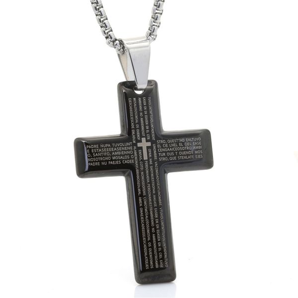 foreign trade titanium steel scriptures cross pendant 50 mm men and women stainless steel simple necklace bc1965, Silver
foreign trade titanium steel scriptures cross pendant 50 mm men and women stainless steel simple necklace bc1965, Silver