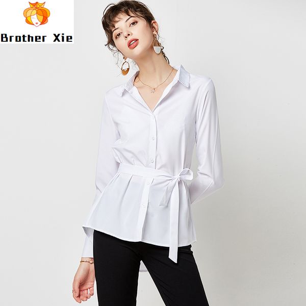 solid color blouses women 2020 elegant long sleeve blouse turn down collar casual shirts ladies belt office blouse xxl, White
solid color blouses women 2020 elegant long sleeve blouse turn down collar casual shirts ladies belt office blouse xxl, White