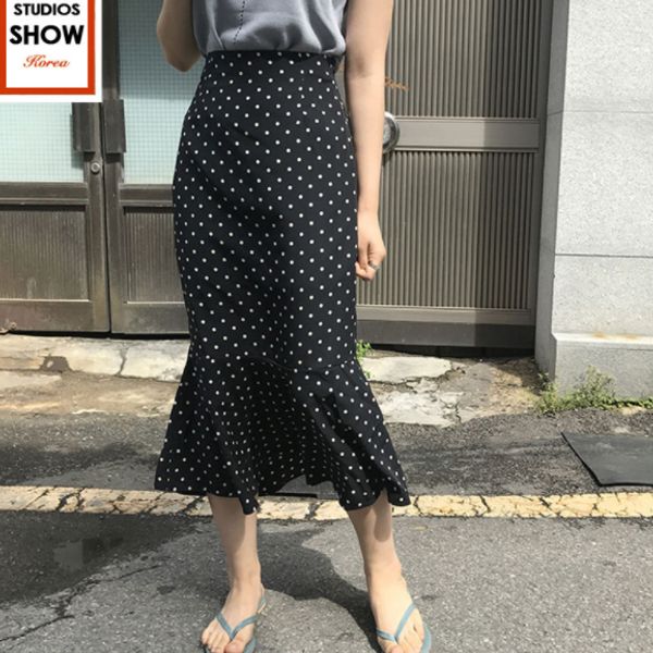 design skirts women's summer japan design temperament comfortable ruffled mermaid little black polka dot skirt high waist aq663, Black;gray
design skirts women's summer japan design temperament comfortable ruffled mermaid little black polka dot skirt high waist aq663, Black;gray