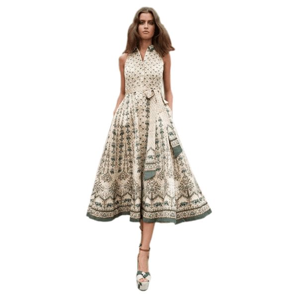sleeveless print dress women v neck dress ladies elegant spring summer swing party, White
sleeveless print dress women v neck dress ladies elegant spring summer swing party, White