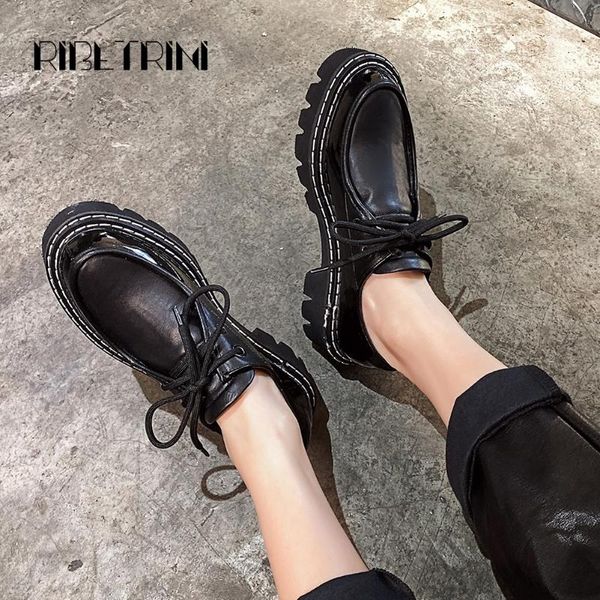 ribetrini 2020 new spring 34-42 female british lace-up shoes woman mixed-color genuine leather flats women high platform flats, Black
ribetrini 2020 new spring 34-42 female british lace-up shoes woman mixed-color genuine leather flats women high platform flats, Black