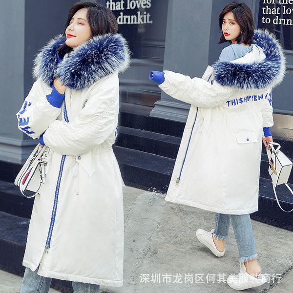 2019 winter new style women's mid-length down jacket thick over-the-knee cotton coat women's cotton jacket, Black;white
2019 winter new style women's mid-length down jacket thick over-the-knee cotton coat women's cotton jacket, Black;white