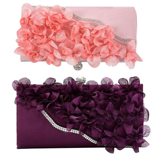 2 pcs lady satin clutch bag flower evening party wedding purse chain shoulder handbag , purple & pink
2 pcs lady satin clutch bag flower evening party wedding purse chain shoulder handbag , purple & pink
