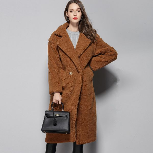 lamb wool padded cocoon coat women 2019 new winter thick coat warm loose turn-down collar brown and red fashionable comfortable, Black
lamb wool padded cocoon coat women 2019 new winter thick coat warm loose turn-down collar brown and red fashionable comfortable, Black