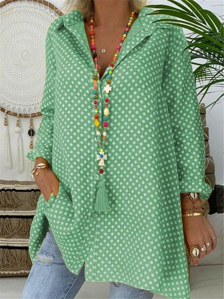 new style women's shirts button loose v neck dot long sleeve shirts tunic turn down collar plus size fashion 2019, White
new style women's shirts button loose v neck dot long sleeve shirts tunic turn down collar plus size fashion 2019, White