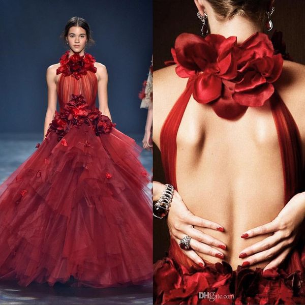 marchesa burgundy prom dresses high neck 3d flower tiered ruffles backless ball gown evening dresses formal party gowns, Black
marchesa burgundy prom dresses high neck 3d flower tiered ruffles backless ball gown evening dresses formal party gowns, Black