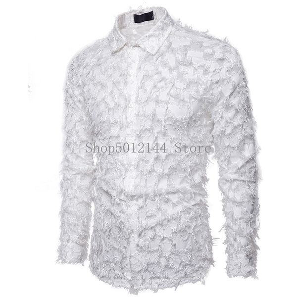 black feather shirt men camisa masculina 2020 brand slim fit long sleeve mens dress shirts event party prom chemise homme, White;black
black feather shirt men camisa masculina 2020 brand slim fit long sleeve mens dress shirts event party prom chemise homme, White;black
