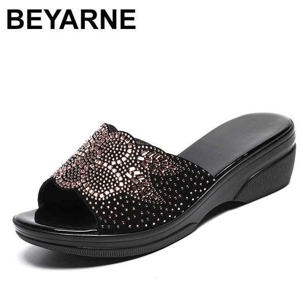 beyarne women slipper ladies summer genuine leather slippers shoes women med heels fashion rhinestone summer platform sandals, Black
beyarne women slipper ladies summer genuine leather slippers shoes women med heels fashion rhinestone summer platform sandals, Black