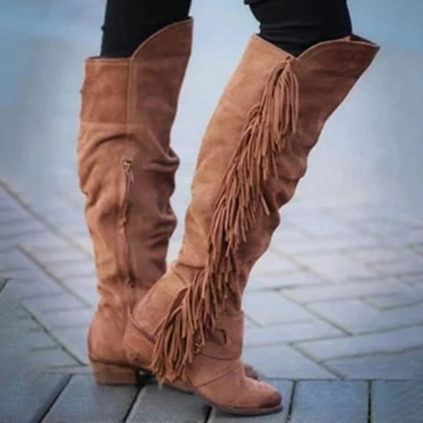 shujin women long boots fashion tassel high heels knee high boots solid flock leather slip-on long spring autumn 2019 new, Black
shujin women long boots fashion tassel high heels knee high boots solid flock leather slip-on long spring autumn 2019 new, Black