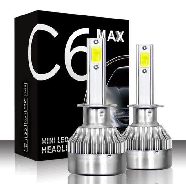 

2019 c6 max car headlight h1 h3 h4 h7 h11 9005 9006 9007 bulbs led car lights hi-lo beam auto headlamp styling lights