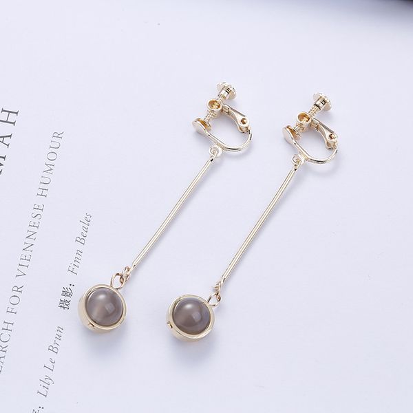 korean clip-on earrings long screw clip earrings non pierced for woman with stones, Silver
korean clip-on earrings long screw clip earrings non pierced for woman with stones, Silver