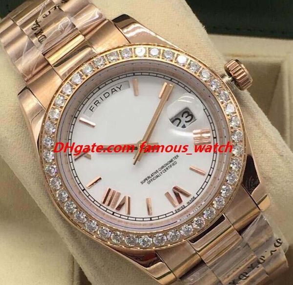 Luxury Watch 2 Style 18K Rose Gold Diamond Bezel Watch 41mm Roman Dial Automatic Fashion Men's Watches Wristwatch
Luxury Watch 2 Style 18K Rose Gold Diamond Bezel Watch 41mm Roman Dial Automatic Fashion Men's Watches Wristwatch