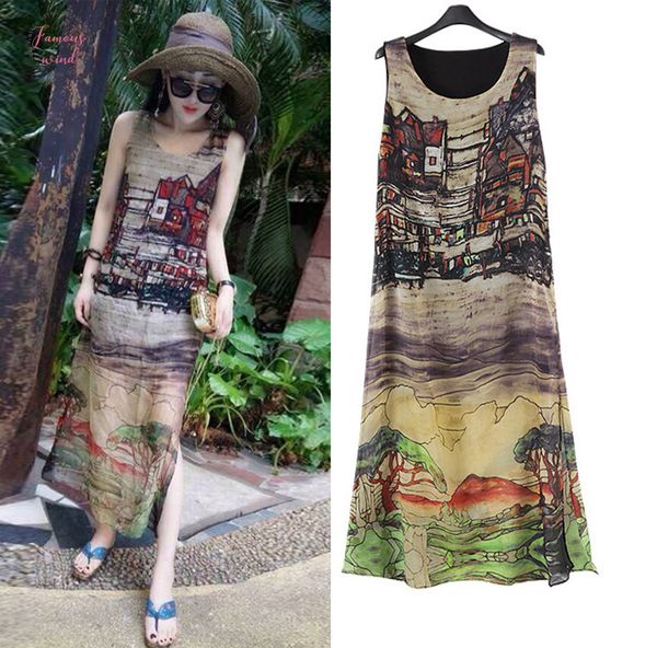 loose boho maxi summer dress plus size dresses polyester women print sleeveless chiffon long vestidos robe femme designer clothes, Black;gray
loose boho maxi summer dress plus size dresses polyester women print sleeveless chiffon long vestidos robe femme designer clothes, Black;gray