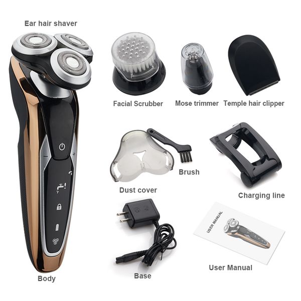 electric men shaver waterproof razor man 4 in 1 rechargable nose hair trimmer beard shaving machine facial cleanser for shaving
electric men shaver waterproof razor man 4 in 1 rechargable nose hair trimmer beard shaving machine facial cleanser for shaving