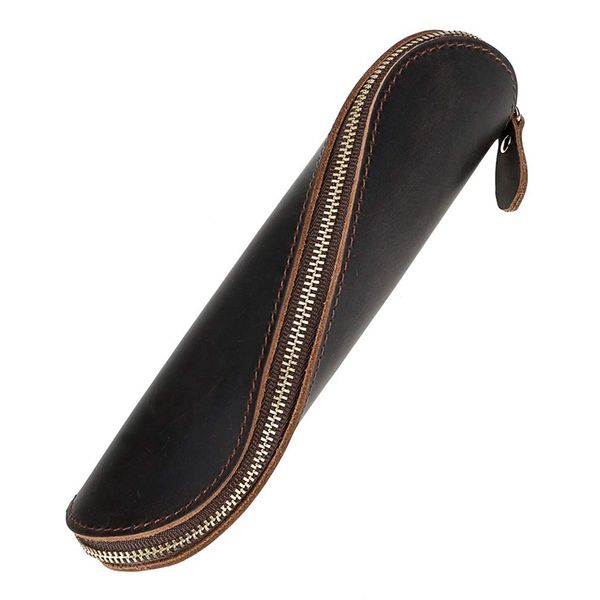 leather pencil case, small vintage handmade pen case with zipper, genuine leather art craft spiral pen holder pencil pouch (coff
leather pencil case, small vintage handmade pen case with zipper, genuine leather art craft spiral pen holder pencil pouch (coff