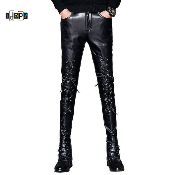 idopy fashion trend black pu faux leather pants skinny punk party holiday mens lace up biker pants casual tousers for men
idopy fashion trend black pu faux leather pants skinny punk party holiday mens lace up biker pants casual tousers for men