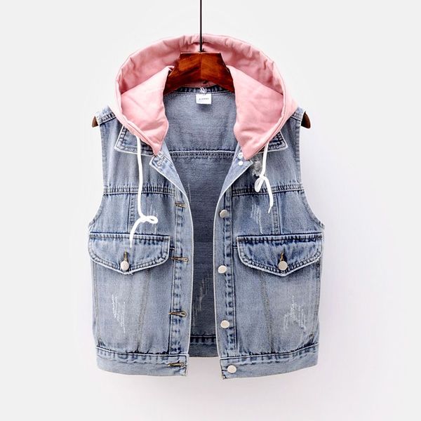 summer new fashion removable hooded denim vest women waistcoat sleeveless jacket female casual big size slim short jeans vests, Black;white
summer new fashion removable hooded denim vest women waistcoat sleeveless jacket female casual big size slim short jeans vests, Black;white