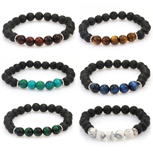 8mm handmade lava stone tiger eye beaded bracelet men elastic natural stone healing balance yoga bracelet jewelry statement, Black
8mm handmade lava stone tiger eye beaded bracelet men elastic natural stone healing balance yoga bracelet jewelry statement, Black