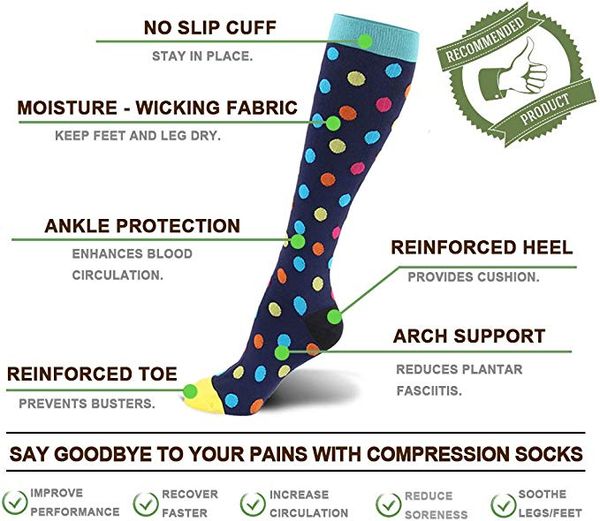 antifatigue compression socks fit for nurses flight travel medical varicose veins leg relief pain knee stockings, Black
antifatigue compression socks fit for nurses flight travel medical varicose veins leg relief pain knee stockings, Black