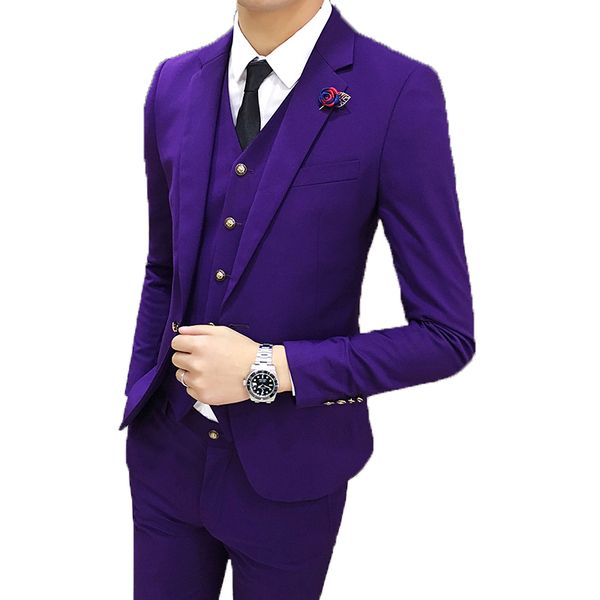 wedding suits for men purple notched collar slim fit 3 pieces (jacket +vest+pants) custom made wedding groom prom tuxedos suits, White;black
wedding suits for men purple notched collar slim fit 3 pieces (jacket +vest+pants) custom made wedding groom prom tuxedos suits, White;black
