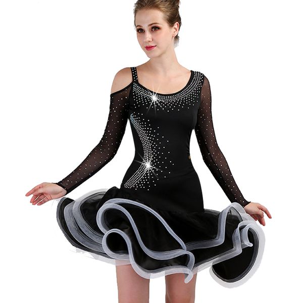 professional latin dance skirt women high-end rhinestones big swing latin dance dress stage costume can be customized, Black;red
professional latin dance skirt women high-end rhinestones big swing latin dance dress stage costume can be customized, Black;red