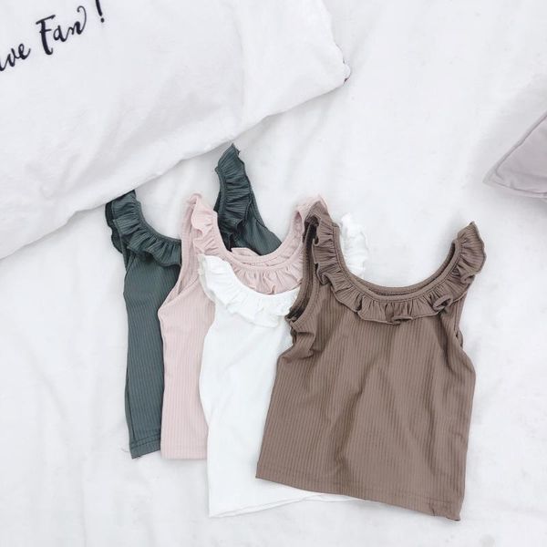 3189 2020 summer new baby girl's ruffled vest t shirt solid color sleeveless cotton knitted clothes top, Blue
3189 2020 summer new baby girl's ruffled vest t shirt solid color sleeveless cotton knitted clothes top, Blue