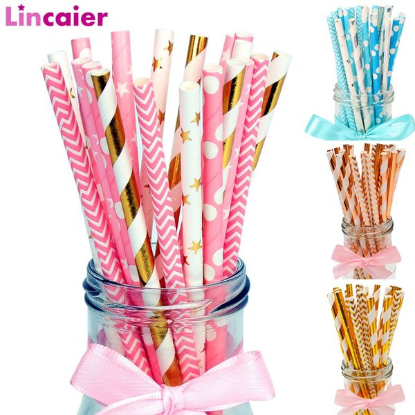 25pcs rose gold striped paper drinking straws disposable party tableware unicorn birthday decoration kids wedding supplies
25pcs rose gold striped paper drinking straws disposable party tableware unicorn birthday decoration kids wedding supplies