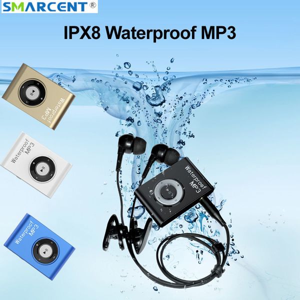 protable 8gb m88 ipx8 waterproof mp3 player support fm swimming diving surfing sports music player with earphone clip walkman