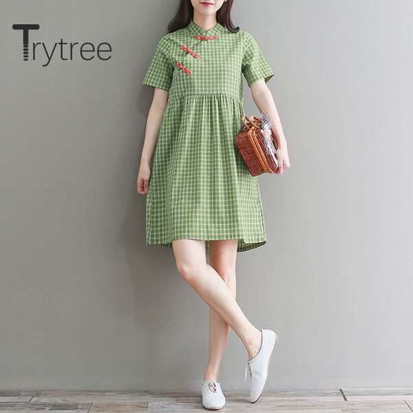 trytree summer women casual dress stand collar plaid 2 color dress high waist vintage elegant temperament a-line mini, Black;gray
trytree summer women casual dress stand collar plaid 2 color dress high waist vintage elegant temperament a-line mini, Black;gray