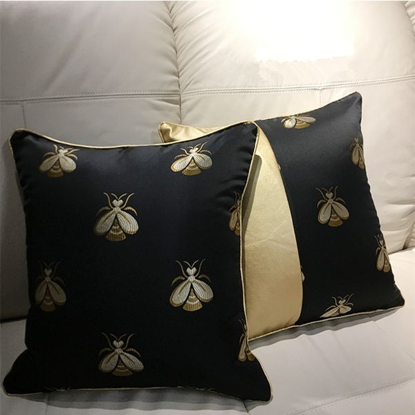 nordic simple black bee ins style satin sofa pillowcase living room cushion cover back gold pu design
nordic simple black bee ins style satin sofa pillowcase living room cushion cover back gold pu design
