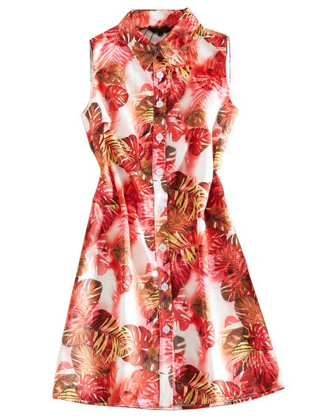 leaves print women a-line dress laple neck sleeveless casual dresses 04k1013, Black;gray
leaves print women a-line dress laple neck sleeveless casual dresses 04k1013, Black;gray